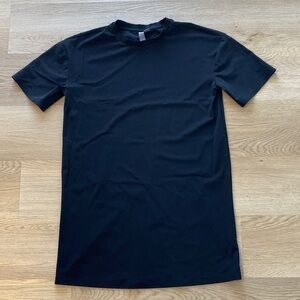 Sweaty Betty Black T-Shirt Dress | Athleisure Minimalist Midi Tee Dress